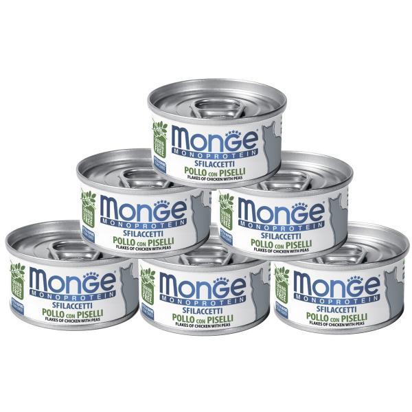 Monge Cat Monoprotein Chicken &amp; Peas консервы для кошек хлопья курицы с горошком