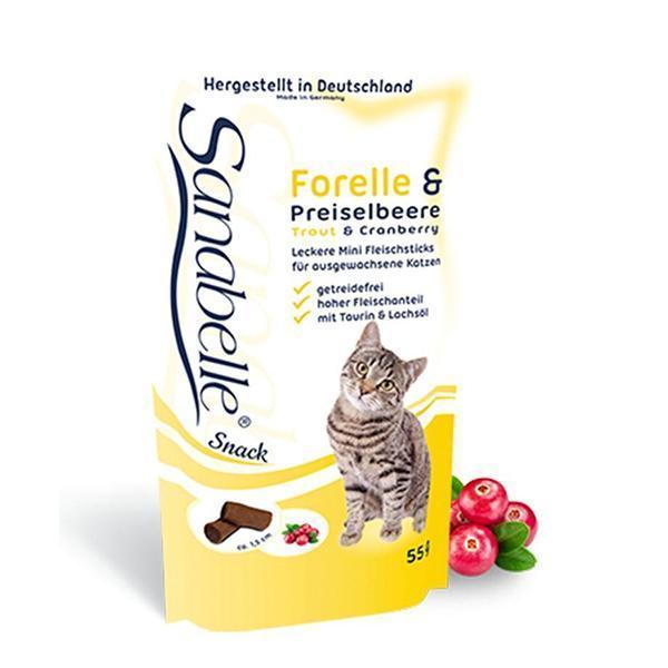 Bosch Sanabelle Snack с форелью и клюквой полувлажное лакомство для здоровья мочевыводящей системы у кошек 55 г