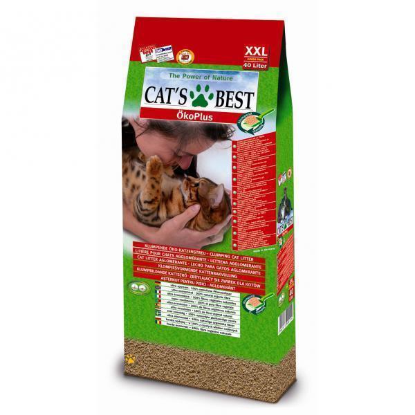 Cat&#039;s Best Eko Plus наполнитель для кошачьего туалета древесный комкующийся