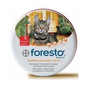 Bayer Foresto ошейник от блох и клещей для кошек 38 см