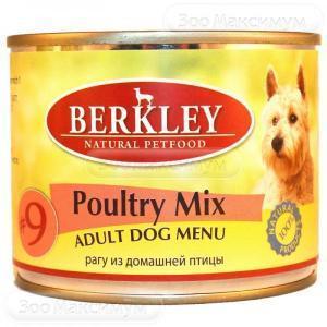 Berkley Poultry Mix Adult Dog консервы для собак рагу из домашней птицы 200 г (6 штук)