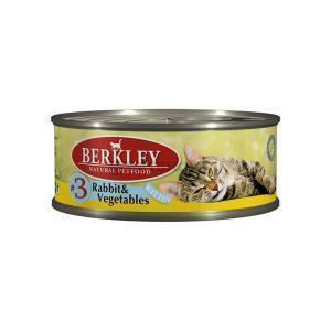 Berkley Rabbit &amp; Vegetables Kitten №3 консервы для котят с кроликом и овощами 100 г (6 штук)
