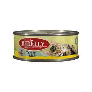 Berkley Turkey &amp; Rice Adult Cat №4 консервы для кошек с индейкой и рисом 100 г (6 штук)