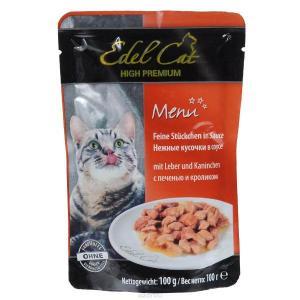 Edel Cat консервы для кошек с печенью и кроликом 100 г (20 штук)