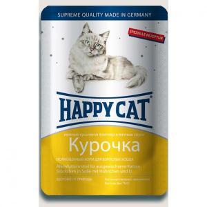 Happy Cat консервы для кошек с курицей 100 г (22 штуки)