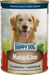 Happy Dog консервы для собак с телятиной и индейкой 400г