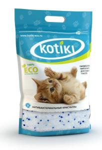 Kotiki наполнитель для кошачьего туалета Антибактериальные кристаллы силикагелевый 