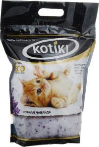 Kotiki наполнитель для кошачьего туалета Горная лаванда силикагелевый