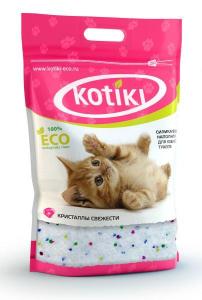 Kotiki наполнитель для кошачьего туалета Кристаллы свежести силикагелевый