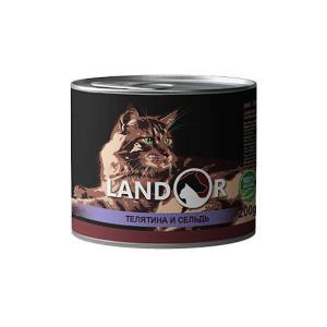 Landor Senior Calf &amp; Herring консервы для пожилых кошек с телятиной и сельдью