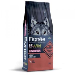 Monge BWild Low Grain Сухой низкозерновой корм для собак всех пород Олень