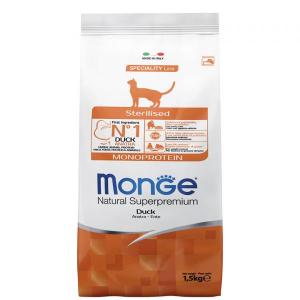 Monge Cat Monoprotein Sterilised Cухой корм для стерилизованных кошек, Утка