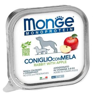 Monge Monoprotein Fruits Rabbit &amp; Apple Влажный корм для собак паштет из кролика с яблоком