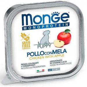 Monge Monoprotein Solo Chicken &amp; Apple Влажный корм для щенков паштет из курицы с яблоком