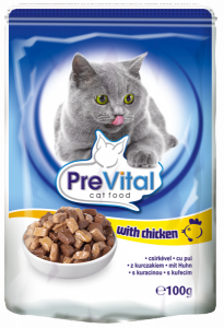 PreVital classic влажный корм для кошек Курица в соусе 100г*24шт