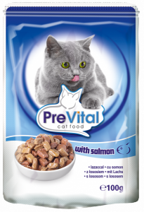 PreVital classic влажный корм для кошек Лосось в соусе 100г*24шт
