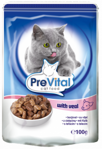PreVital classic влажный корм для кошек Телятина в соусе 100г*24шт