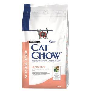 Purina Cat Chow Senitive сухой корм для кошек с чувствительным пищеварением или кожей 15 кг