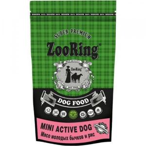 ZooRing Mini Active Dog Сухой корм для собак, Мясо молодых бычков / Рис