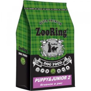 ZooRing Puppy&amp;Junior 2 Сухой корм для щенков, Ягненок / Рис